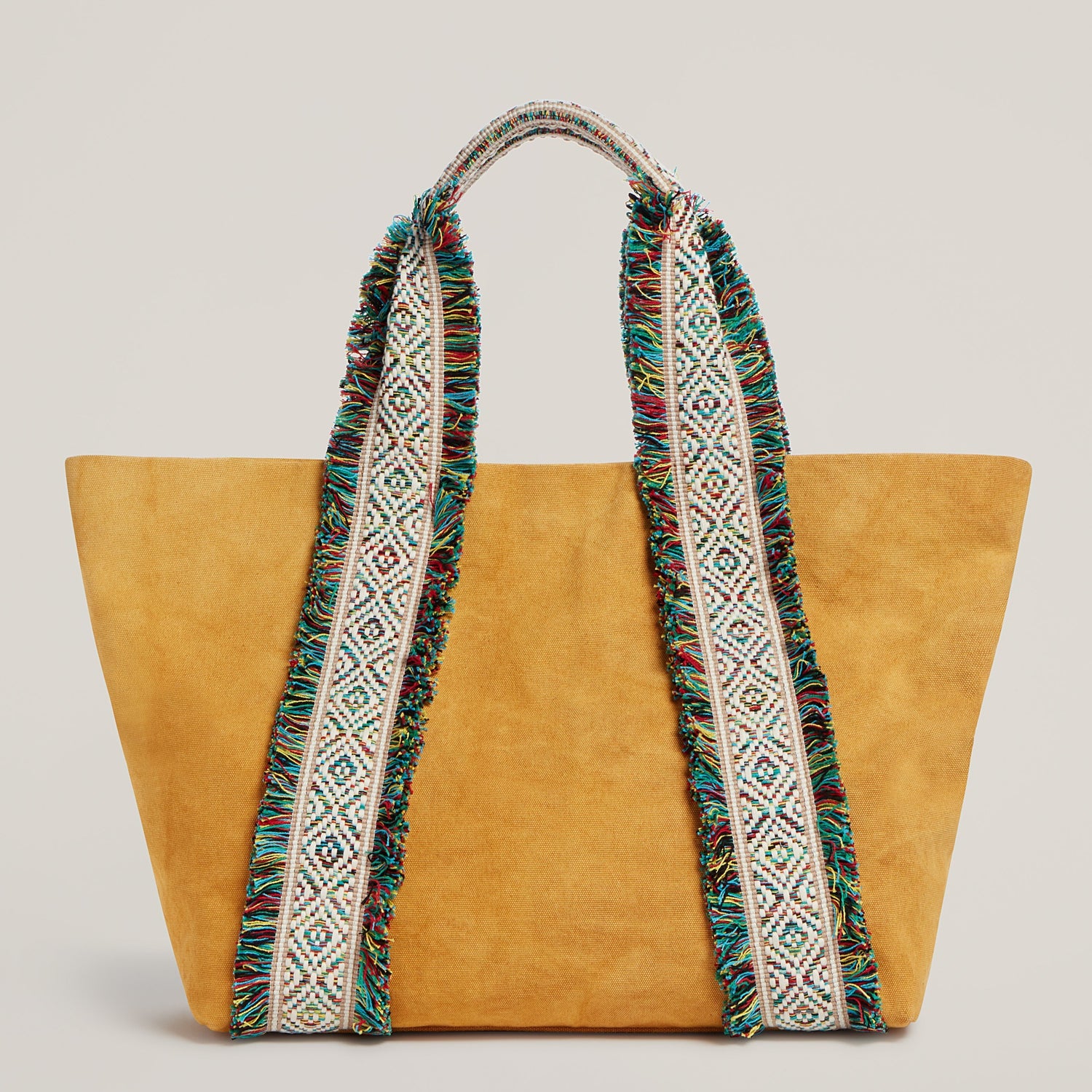 Front shot of  Italian Canvas Tote in Saffron