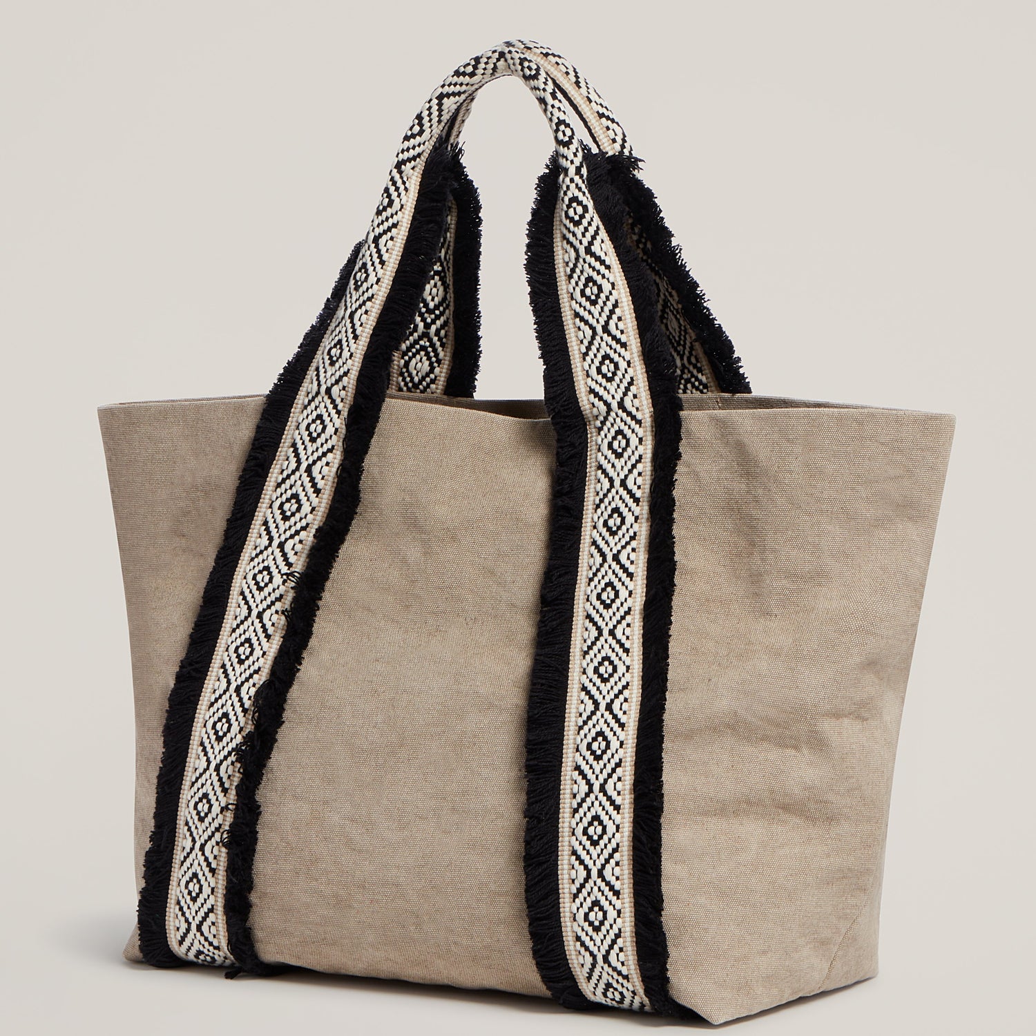 Side shot of Italian Canvas Tote in Natural
