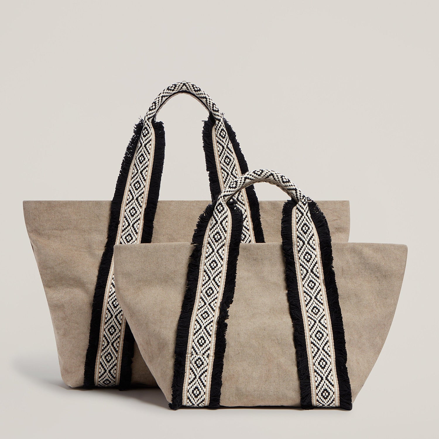 Italian Canvas Mini Tote in Natural and the Italian Canvas Tote in Natural