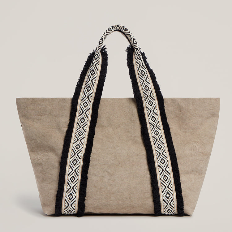 Front shot of Italian Canvas Tote in Natural