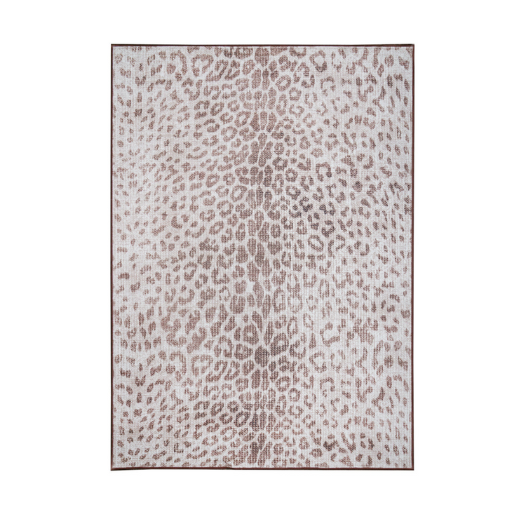 Miya Leopard Brown Washable Rug