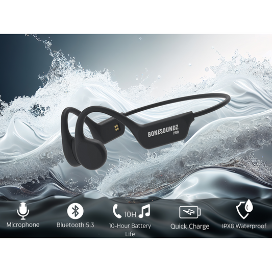 BoneSoundz Pro Waterproof Bone Conduction Headphones with Music Storage