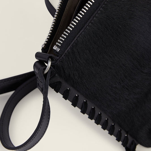 Detail shot of black crossbody