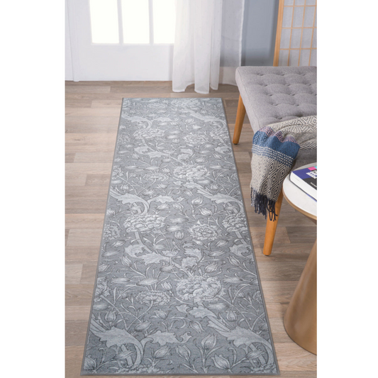 Kalini Floral Grey Washable Rug