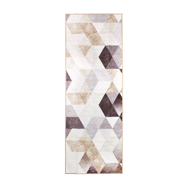 Lattice Geometric Neutral Washable Rug