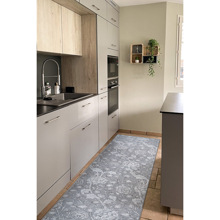 Kalini Floral Grey Washable Rug