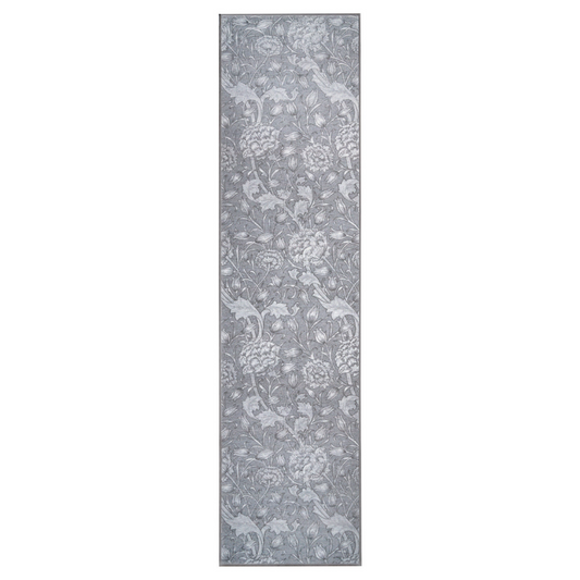 Kalini Floral Grey Washable Rug