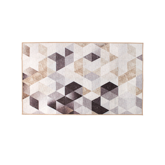 Lattice Geometric Neutral Washable Rug