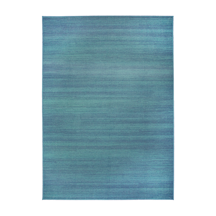 Solid Blue Washable Rug