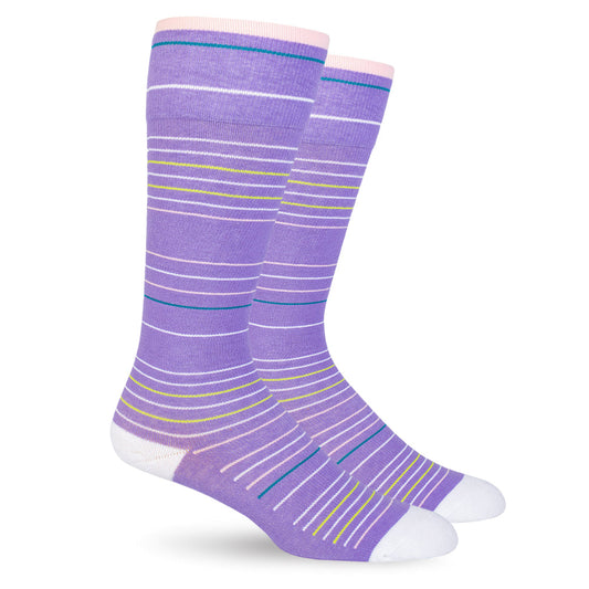 Purple Stripes Cotton Energy Socks