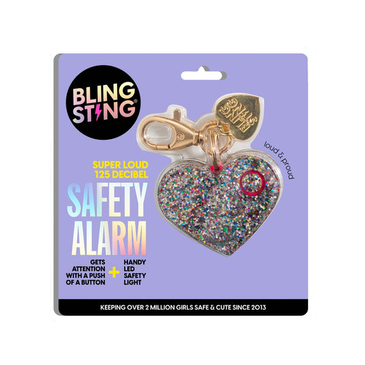 Heart Safety Alarms - shop now on safety gear girls love to carry. Free gifts with purchase at blingsting.com