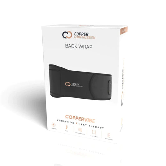 Packaging for CopperVibe Vibration + Heat Therapy Back Wrap