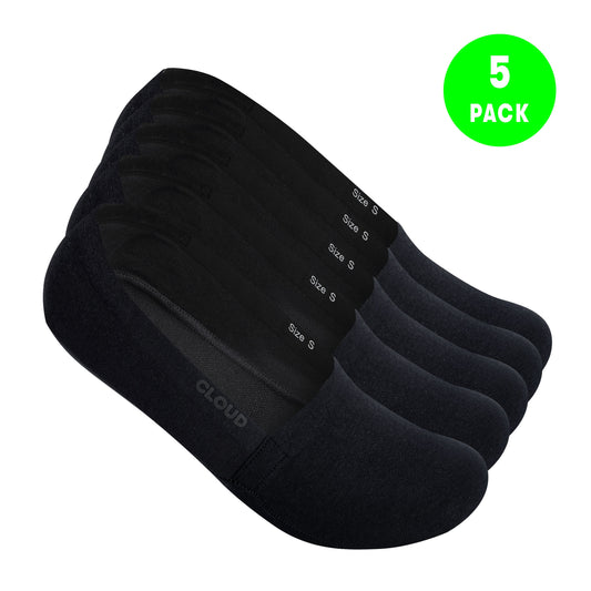 CLOUD Terry NO SHOW SOCKS - Black - 5Pack