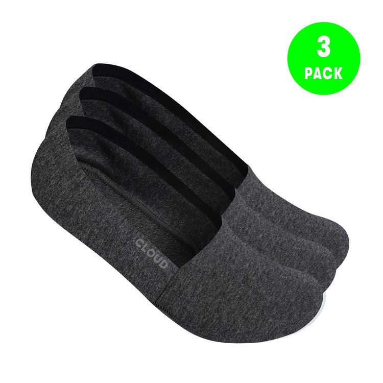 Premium Terry No Show Socks_Charcoal 3Pack