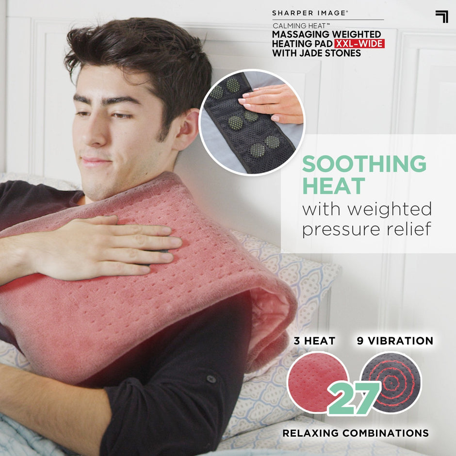 Calming Heat By Sharper Image Weighted Massaging Heating Pad Local