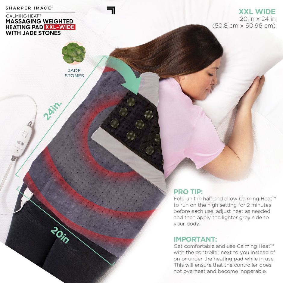 Calming Heat By Sharper Image Weighted Massaging Heating Pad Local
