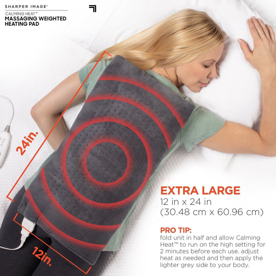Calming Heat By Sharper Image Weighted Massaging Heating Pad Local