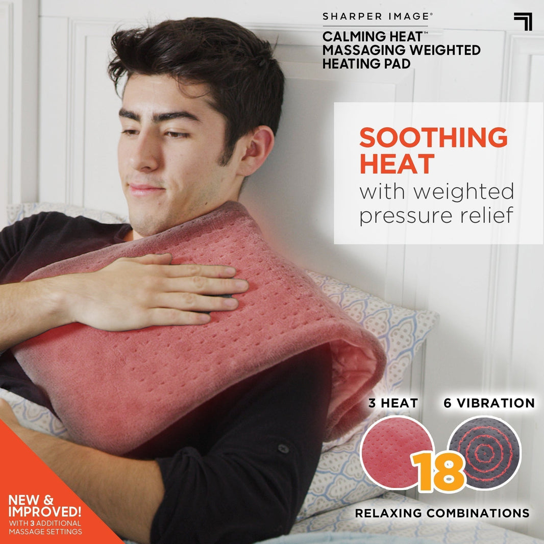 Calming Heat By Sharper Image Weighted Massaging Heating Pad Local Steals & Deals