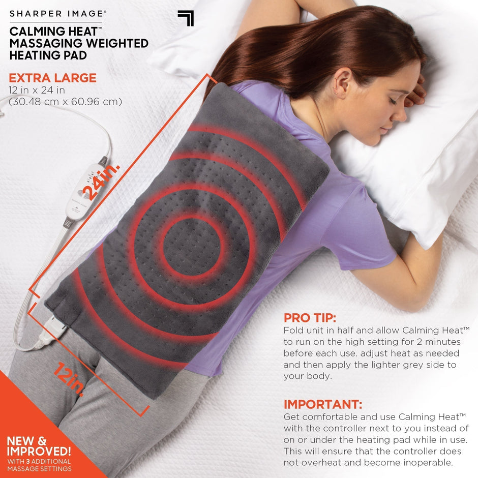 Calming Heat By Sharper Image Weighted Massaging Heating Pad Local Steals & Deals
