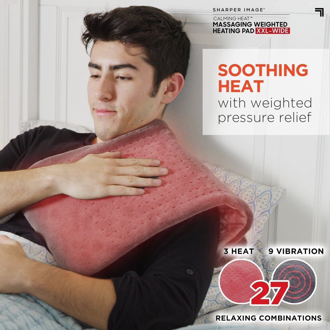Calming Heat By Sharper Image Weighted Massaging Heating Pad Local