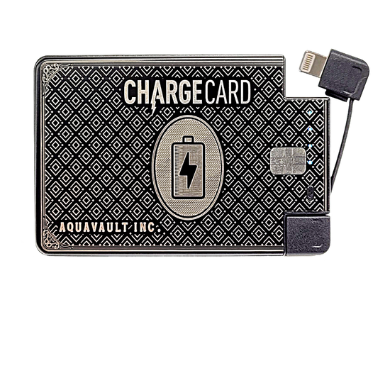 CharGeCard® Ultra-tunn kreditkortsstorlek Telefonladdare svart