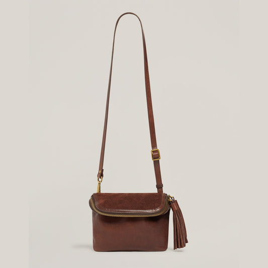 Convertible Fringe Belt Bag in Chocolate