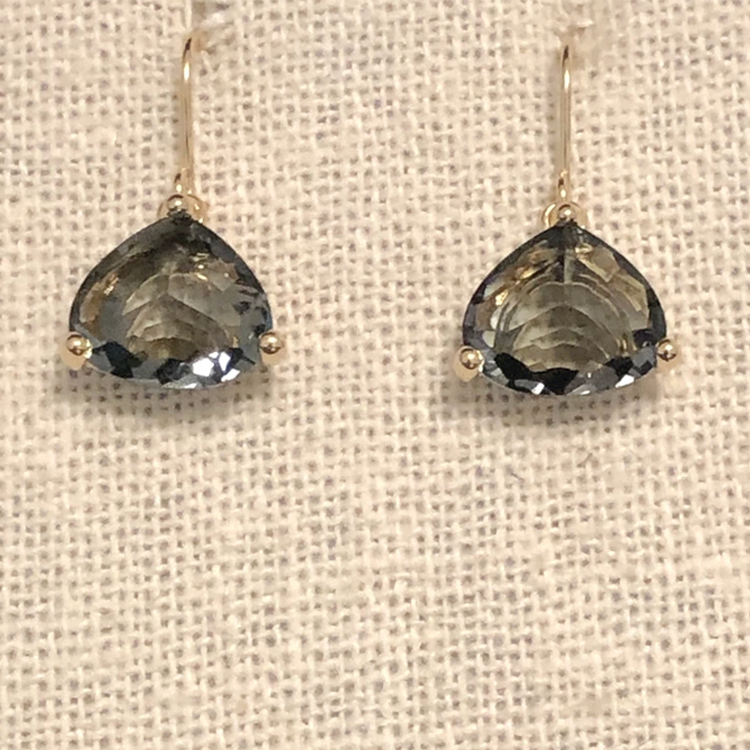 Crystal Drop Earring Charcoal/Gold