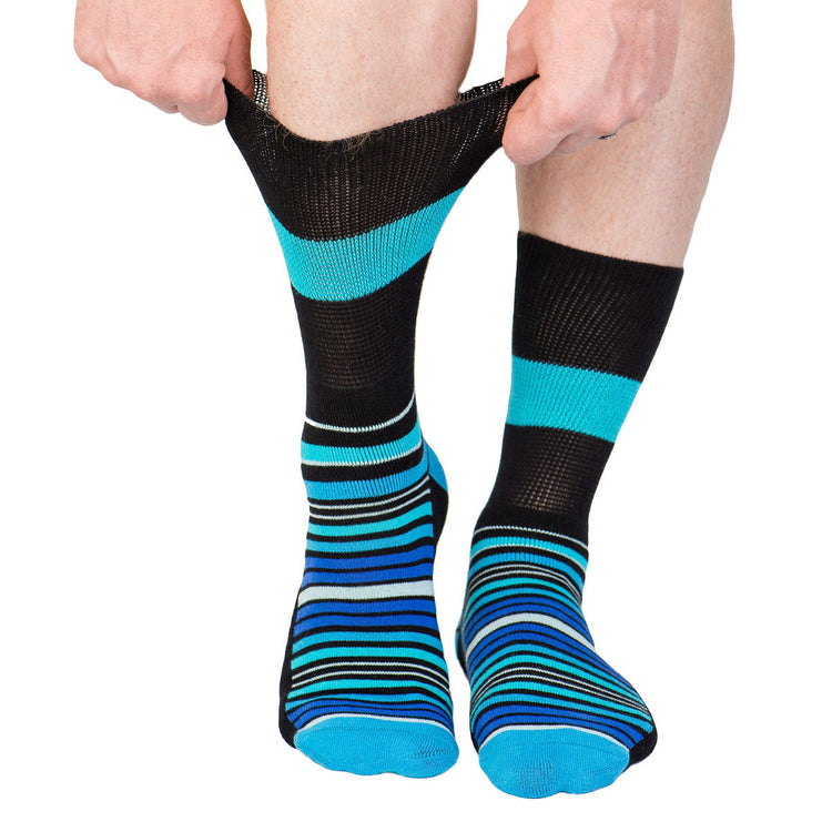 Diabetic Socks - Blue Stripes