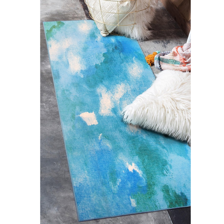 Watercolor Aqua Washable Blue