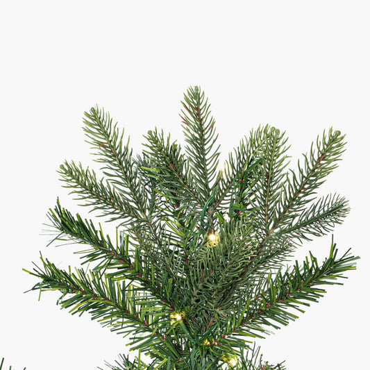 Douglas Fir Artificial Slim Christmas Tree with Warm White LED Lights - 10' x 54"