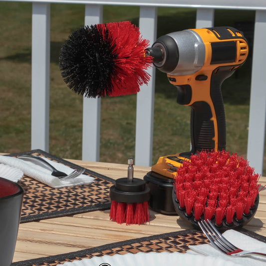 6 Piece Brush Bundle - Stiff & Ultra Stiff Bristles - Outdoor, Patio, Grill & Heavy Duty Cleaning