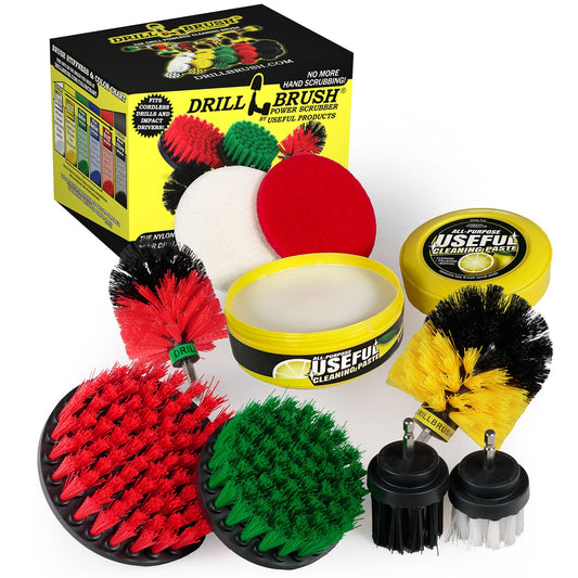 Ultimate Variety Brush Kit and All-Purpose Cleaning Paste - Soft, Medium, Stiff & Ultrastiff Brushes