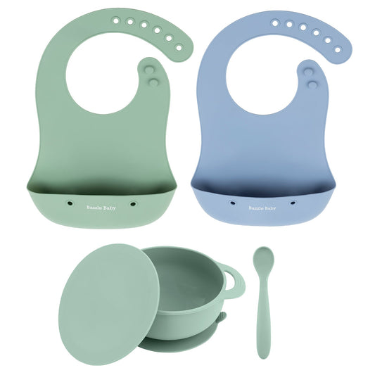 Foodie Bib and Bowl Set: Sage