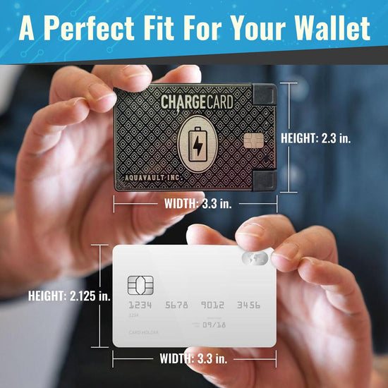 CHARGECARD® Ultra-Fim Tamanho do cartão de crédito Tamanho do telefone Black