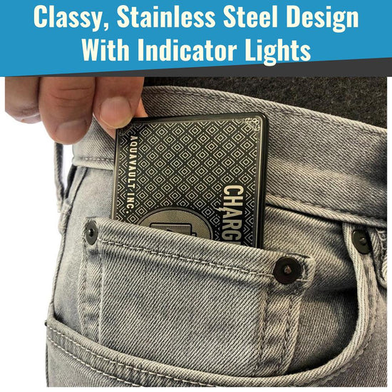 CharGeCard® Ultra-tunn kreditkortsstorlek Telefonladdare svart