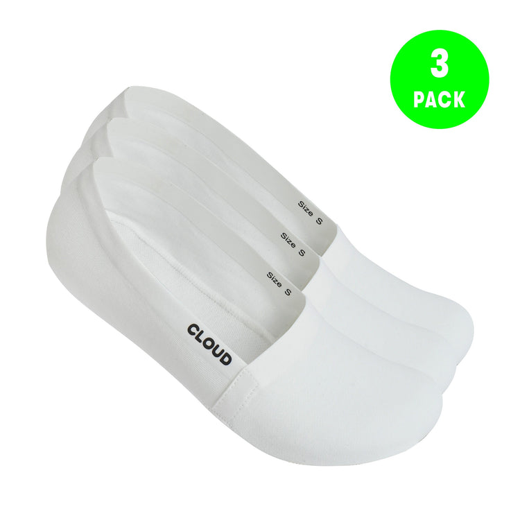 CLOUD Terry NO SHOW SOCKS - White - 3Pack