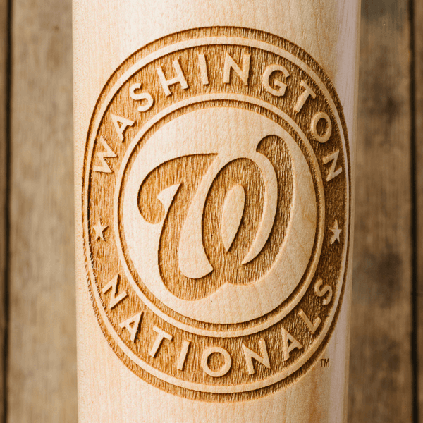 baseball bat mug Washington Nationals close up