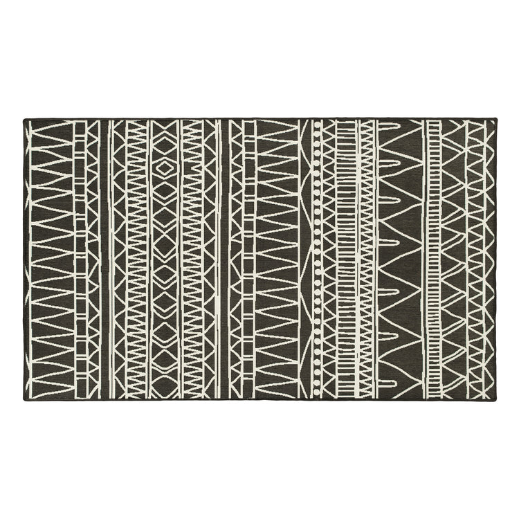 Chelsea Tribal Aztec Dark Grey Washable Rug