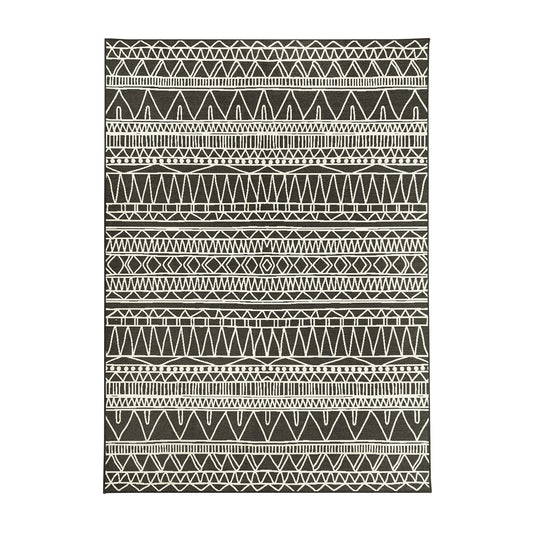 Chelsea Tribal Aztec Dark Grey Washable Rug