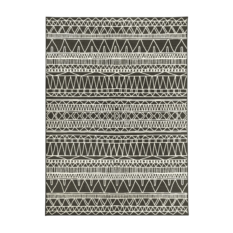 Chelsea Tribal Aztec Dark Grey Washable Rug