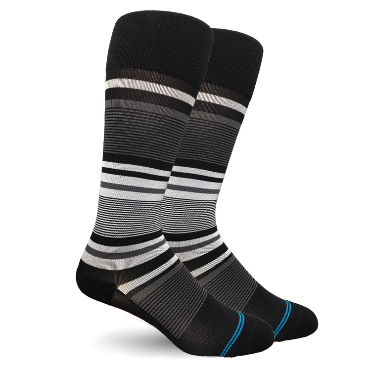 Stripe Cotton Black/Grey Energy Socks