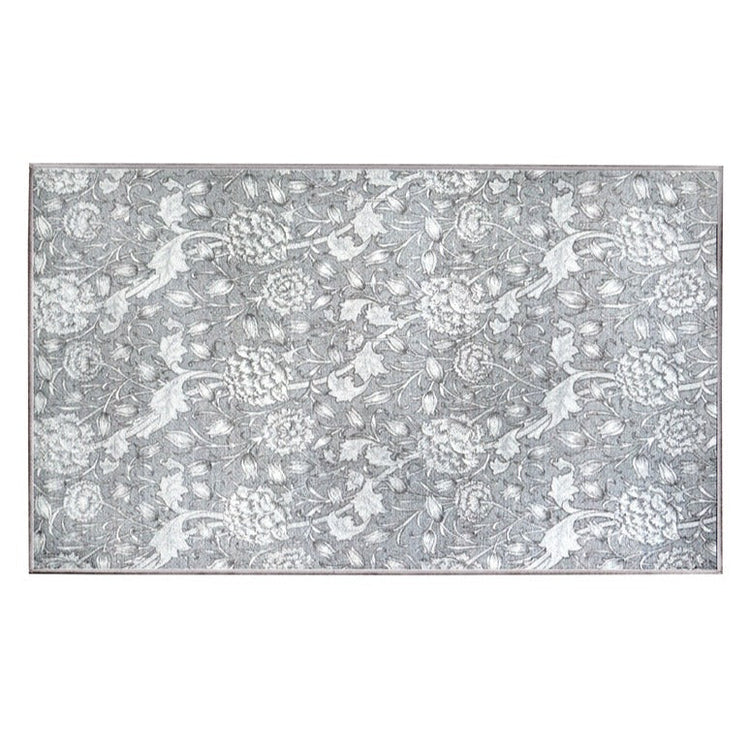 Kalini Floral Grey Washable Rug