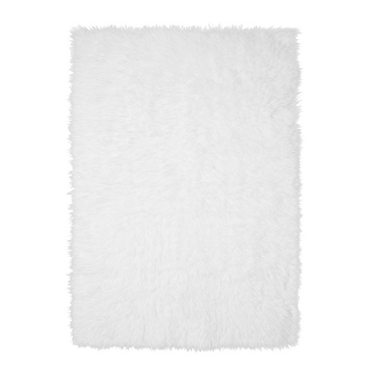 White Washable Shag Rug