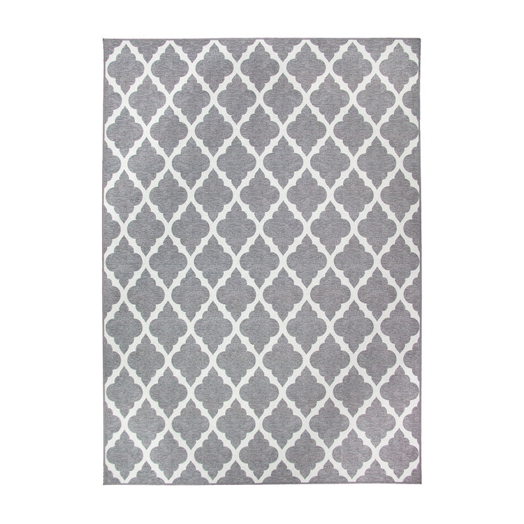 Moroccan Trellis Grey Washable Rug