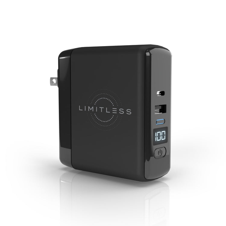 Limitless PowerPro Go - 3-In-1 Wall Charger and 10,000mAh Portable Power Bank with Digital Display