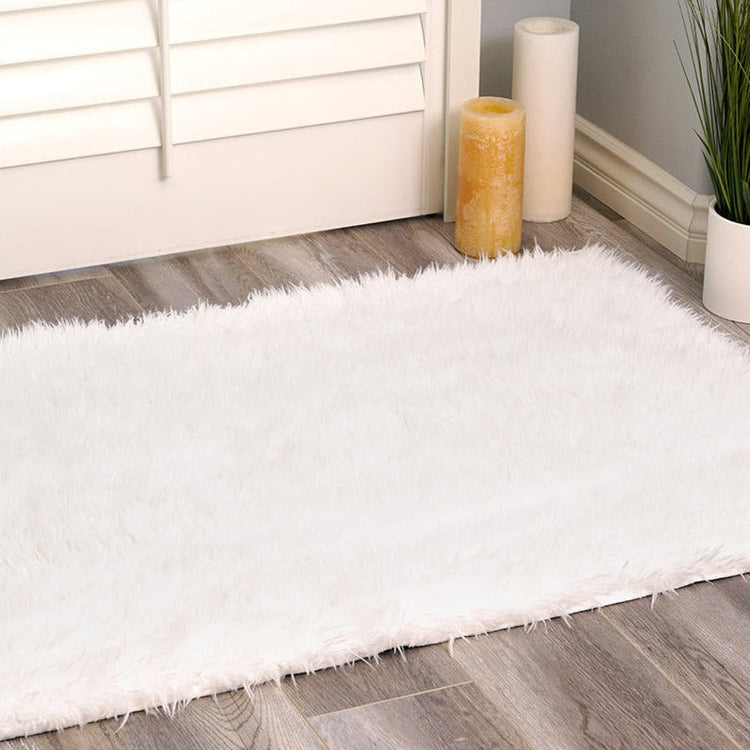 White Washable Shag Rug