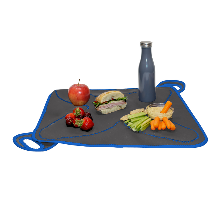 2-in-1 DRINX Lunch Bag + Placemat -  Gray /Blue