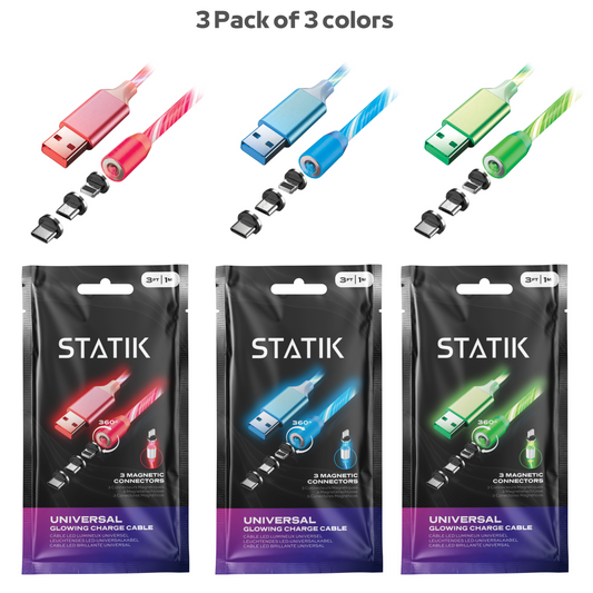 Glow Cords Bundle: Green, Red and Blue