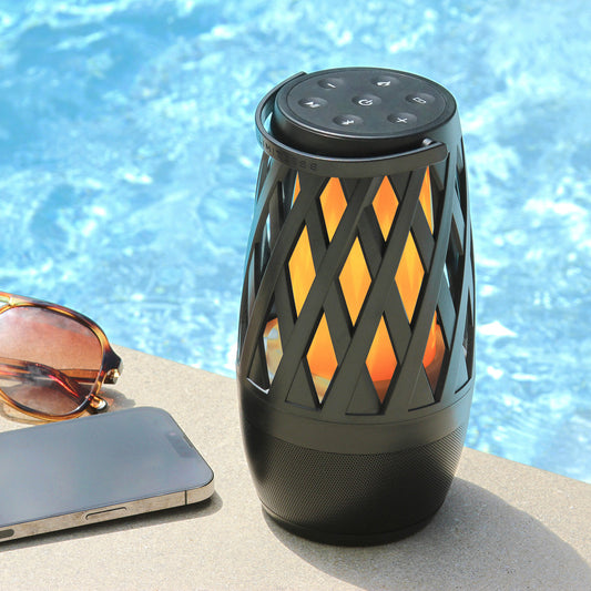 Portable Bluetooth 10-Watt Speaker With LED Flame Light